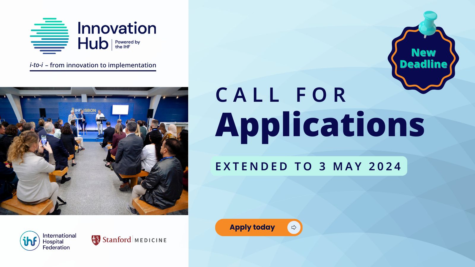 Applications for the Innovation Hub extended to 3 May