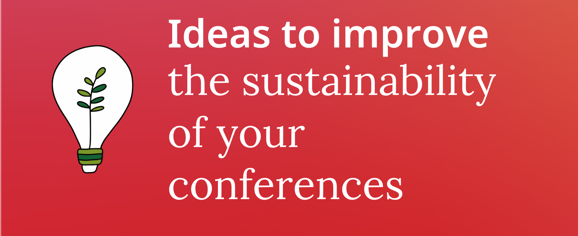 Promotional graphic for guide to sustainable conferences