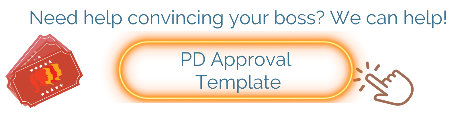 Text: Need help convincing your boss? We can help PD approval Template.